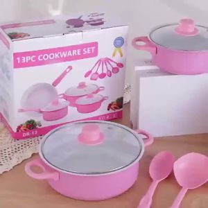 12-Piecet Non-Stick Pots And Pans Set Kitchen Utensil Set Milk Pot Frying Pan Kitchen Cookware Gifts for Friends and Family
