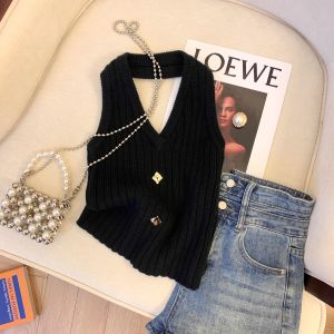 Áo Dây Knit Đỏ Phong Cách Vintage Chic