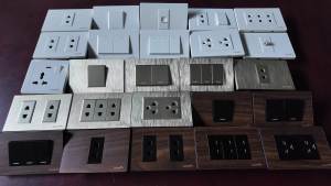 JACKSUN Black Wall Switch Outlet 1Gang 2Gang 3Gang Power Socket Panel Concealed Installation Tpye 118 16A