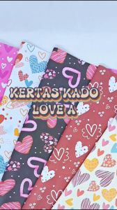 Kertas Kado LOVE A kertas kado hati kertas kado tebal cute kertas kado setara sanwa sansan wawa