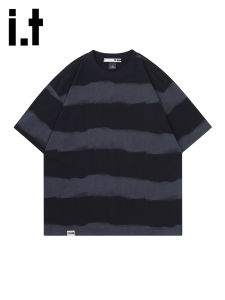 izzue | Áo Thun Nam Vintage Sọc Màu Block Bằng Cotton