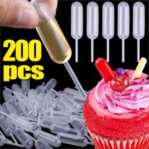 50/200PCS Mini Plastic Liquid Dropper Disposable Strawberrie Jam Squeeze Pipettes Cake Dessert Stuffed Decor Kitchen Baking Tool