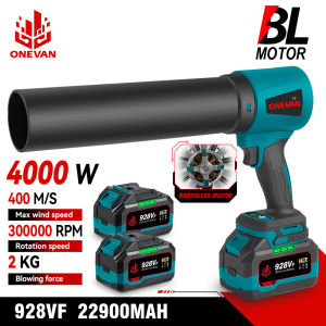 ONEVAN 400M/S Brushless Electric Turbo Blower Jet Fan 300000RPM Leaf Blower Dust Blowing Tool For Makita 18V Battery