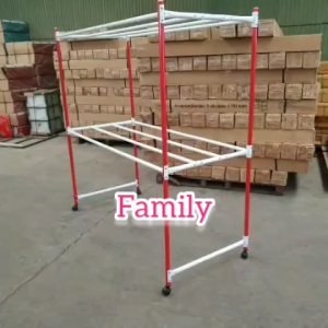 ราวตากผ้า ราวสนาม1.5ม.ราวเหล็ก ราวตากผ้าสนาม ราวสนาม1.5ม. ราวเหล็กมีล้อ ราว2ชั้น ราวตากผ้า