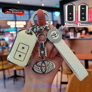 สำหรับเคสกุญแจรถยนต์ปลอกใส่กุญแจ Toyota สำหรับโตโยต้าวิช2004-2009 2ปุ่ม/3ปุ่มครอบคลุมขอบเงินพวงกุญแจสำหรับรถโตโยต้าเคสสมาร์ทคีย์