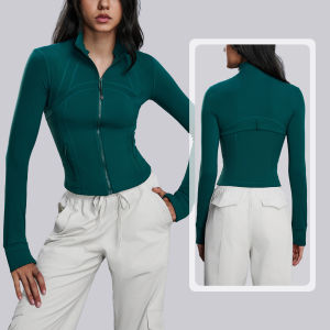 Slim Fit Stand Collar Zipper Yoga Running Sport Jacket