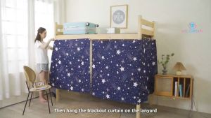 🌸🌸🌸Mahusay na promosyon🌸🌸🌸Dark blue double bed curtain  For dormitory privacy Easy installation  Fashion print Size 100 * 200CM COD
