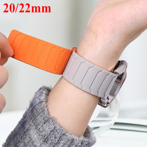 Jansin | 22mm 20mm Magnetic Band For Samsung Galaxy Watch 7 6 5 4 3 Silicone Loop Strap For Huawei Watch GT5/4/3Pro 46mm Ultimate Correa