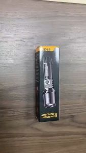 HOMEKING | Multi-Functional Outdoor Strong Light LED Long-range With LCD Numerical Power Display Telescopic Zoom Flashlight Plastic USB Rechargeable Flashlight