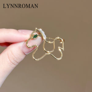 Lynnroman Fashionable Horse Brooch Pin Womens Elegant Luxury Miniature Design Trendy Pin Brooches Accessory