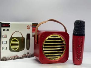 [Ready Stock] SDRD-504 Portable Mini Speaker With Handheld Microphone Wireless Loud Speaker