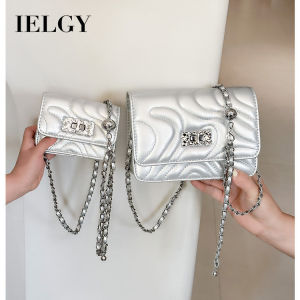 IELGY กระเป๋าเล็กใต้วงแขนเนื้อเฉพาะกระเป๋าแฟชั่นทรงสี่เหลี่ยมขนาดเล็กกระเป๋าหิ้วปลายโซ่สูง