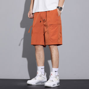 Quick Dry Ice Silk Large Pocket Loose Fit Straight Medium Shorts