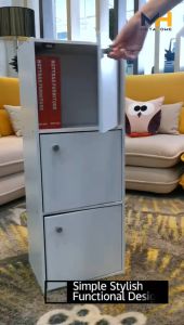 Rak Buku 3 Tingkat MetaHome 3 Tiers Bookshelf with Door Multipurpose Shelf Wooden Shelf Display Rack Almari Berpintu