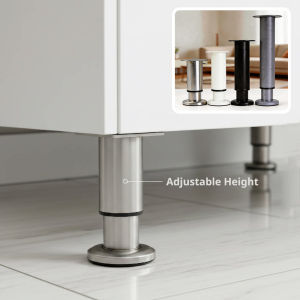 2Pcs Adjustable Stainless Steel Furniture Legs Heavy Duty Cabinet Support Feet for Sofa Table Bed Furniture Riser Hardware