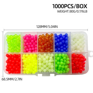 Hạt Câu Cá Phát Sáng ShareShark 1000 Chiếc 5mm Tròn Nhiều Màu Huỳnh Quang Phụ Kiện Mồi Mềm Dùng Cho Cần Câu Texas Rig