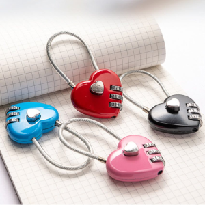 Heart Shaped Password Padlock Zinc Alloy 3-Digit Padlock For Luggage Backpack Suitcases Lockers Lock
