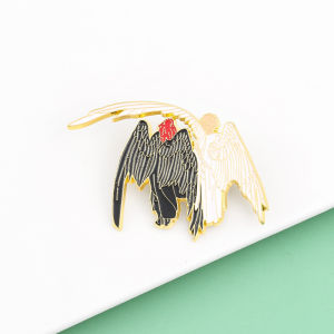 Angel Demon Enamel Pin Lapel Brooch Badge Metal Jewelry Gift for Fans
