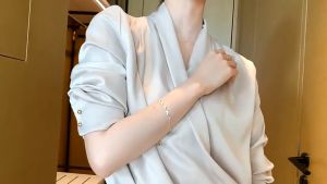 【Bestella✨COD】Gelang Berlian Imitasi Bunga Zirkon Gelang Korea yang Dapat Disesuaikan Fashion Wanita Warna Emas