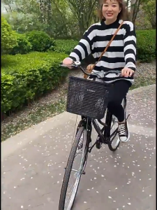 ANCHI Sepeda Perempuan 24 26 Inch Sepeda Jepang Keranjang besi dudukan busa Sepeda Keranjang DewasaUkuran 26 Inch Perempuan Mini Boncengan City Bike