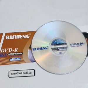 Đĩa trắng DVD Risheng 16X DVD-R 4.7GB DATA -120MIN VIDEO / Lốc 50 Đĩa DVD