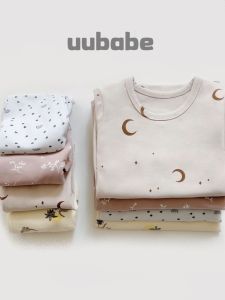 Kids Heattech Intimates Cotton Boys Long Johns Top & Bottom Suit Baby Pajamas Autumn Baby Girl Long Johns Set Suit Home