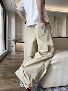Quần Ống Rộng Nam Nhanh Khô Mùa Hè Quần Dài Ống Đứng Rộng Rãi Thoải Mái Thường Ngày Mỏng Thẳng Quần Dài Thường Ngày