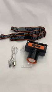 Senter Kepala Laser LED 5W Headlamp Outdoor Charger Zoomable Super Terang