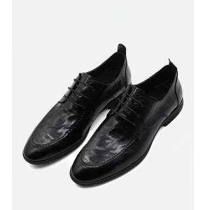 Business Fashion British Style Pointed Toe Soft Sole Genuine Leather Shoes for Men