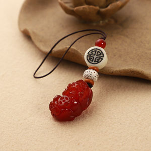 Couples Style Agate Xiu Phone Pendant Creative Jade Keychain Pendant Hanging Decoration Mens Model Lucky Charm Gift