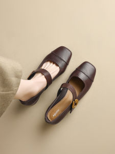 Agsdon | French Style Retro Square Toe Heavy Heel Mary Janes