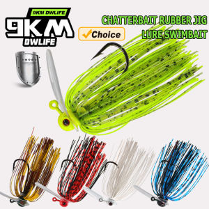 9KM Rubber Jig Lure 1pcs Chatterbait Jig Lure with PVC Blade Swimbait Jigs Lure Silicone Skirts Weedless Guard for Bass Fishing