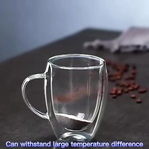 PUSAT GROSIR AS Gelas Kaca Model Unik Gelas Kopi Gelas Anti Panas Mug Cangkir Cangkir Kaca 2 Lapisan Gelas Kaca Cantik Gelas Double Wall Terbuat dari Kaca Borosilikat