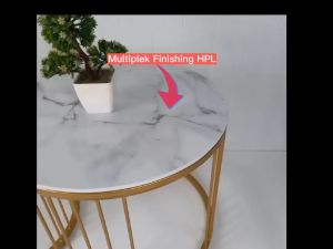 Meja Tamu Minimalis Cosmo Table Desain Minimalis Aesthetic Ruang Tamu Coffe Table - Ready Stock + Free Packing - Rangka Besi Hollow 20x20 - Kayu Multiplex 10mm (HPL Motif Granit)