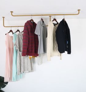 Indoor Stainless Steel Clothes Drying Rod Top Mount Fixed Laundry Rack Small Household Punching Indoor Clothes Drying Rack