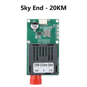 Aideepen | 20/40/60 KM TTL Optical Transceiver Module DC 5.5-26V FC RX/TX/AV/VCC/GND Interface for Drones TTL to Fiber Optic Module