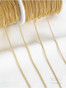 โซ่ข้าง โซ่หางม้า โซ่ครอส โซ่หางตุ๊กตา โซ่ตัวอักษร โซ่ DIY ทำมือ ทองชุบทอง 14K โซ่หู โซ่ตกแต่ง อุปกรณ์ทำเครื่องประดับ