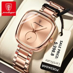 Poedagar Chính Hãng Đồng hồ nữ Dây đeo bằng thép không gỉ 100% không thấm nước 783