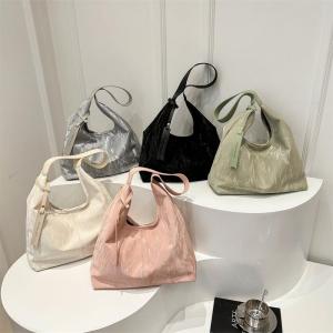 Túi Tote Nữ 2025 Mới Cảm Giác Cao Cấp Túi Đi Làm Dung Tích Lớn Túi Đeo Vai Đơn Túi Đeo Hông Hình Tròn Dây Dệt Thân Sợi