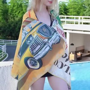 Cartoon R-Robloxs Game Bath Towel Microfiber Soft Water Absorbing Breathable For Girl Kids Decorative Cartoon Beach Towel
