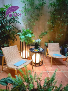 ZIYEYANGTAI | Balcony Wicker Chair Set 3 Pieces Outdoor