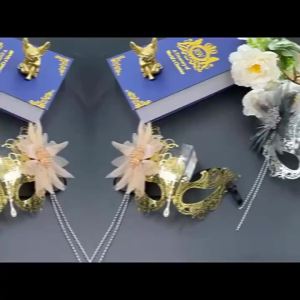 1pc Adjustable Handheld Masquerade Mask with Tassel Flower Decor for Women Halloween Carnival Parties