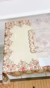 Taplak Meja Transparan Anti Air List Samping Alas Meja Bening PVC Tebal Premium Taplak Meja Makan