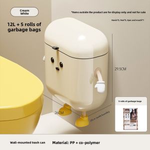 MEIZHUFU | Covered Wall-mounted Bathroom Trash Can
