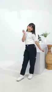 baggy cargo pants anak perempuan umur 5-17 tahun