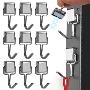 1-10pcs Metal Strong Magnetic Hooks - Mounted Heavy Duty Magnet Hook - Magnets with Hook for Refrigerator - Home Kitchen Bathroom Storage Keys Coat Hanging Hanger