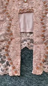 Kebaya Tunik Brukat Lengan Panjang Warna Cerah - Setelan Renda dan Payet Terbaru