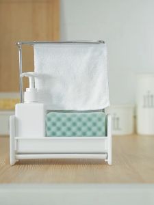 🔥 Imakara Dish Washing Sponge Drying Rack + Kitchen towel Hanger with Bottom Tray Design 🔥