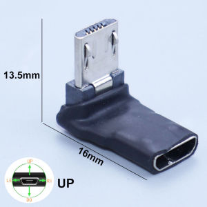 YanXi 1Piece 90 Degree Left and Right and Up and Down Angled Micro 5pin Female to Micro USB Male Data Adapter Connector Plug