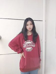 Hot Sale Women Fashion Autumn Winter Sweatshirt Solid Color Simple Round Neck Letter Printing Loose Oversized Version Pullover